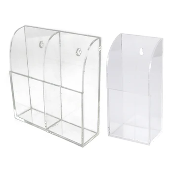 

HOT 2 Pcs TV Air Conditioner Remote Control Holder Case Acrylic Wall Mount Storage Box,1 Case & 2 Case