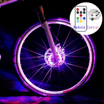 

Remote Control Bicycle Hubs Light Waterproof Handlebar Decorative Lights 8 Colors 24 Modes MTB Cycling Wheel Light USB Charge