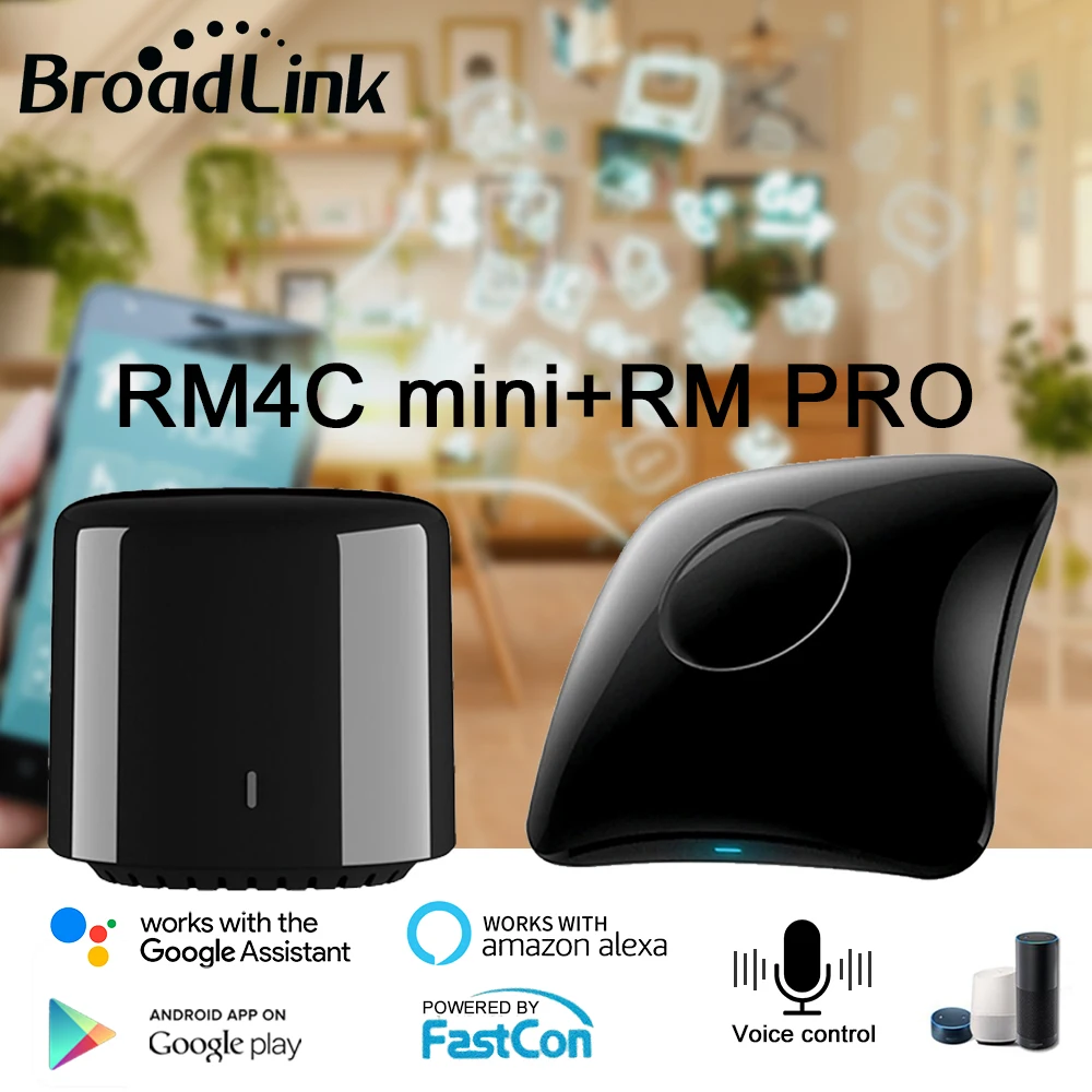 

Broadlink RM4C Mini Intelligent FastCon Remote Controller 4G WiFi IR RF Work With Alexa Google Home Mini Smart Home Automation