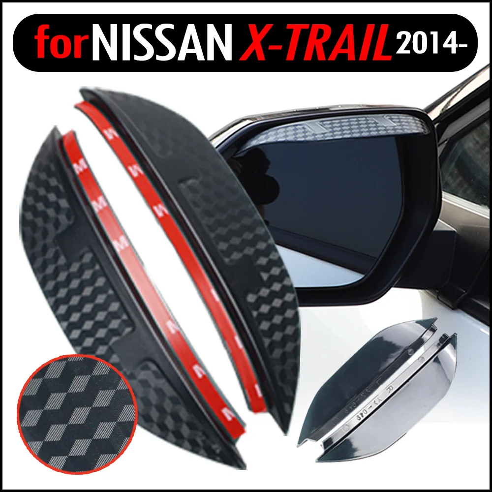 

for 2014- Nissan X-TRAIL Side Rear View Door Mirror Rain Guard Visor Rain Eyebrow Sun Water Shield Cover Side Wing Carbon fiber