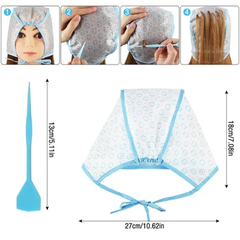 

Dye Cap + Hook Reusable Set Professional Hair Salon Color Coloring Highlighting Frosting Tipping Color Hairstyling Tools
