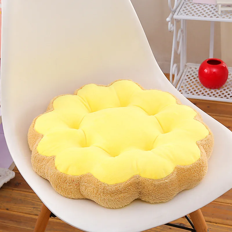 yellow flower Мультяшный стул, диван, подушка для сиденья автомобиля, креативная круглая подушка для сна, плюшевая игрушка, мягкая подушка для путешествий, Cojines - Цвет: yellow flower