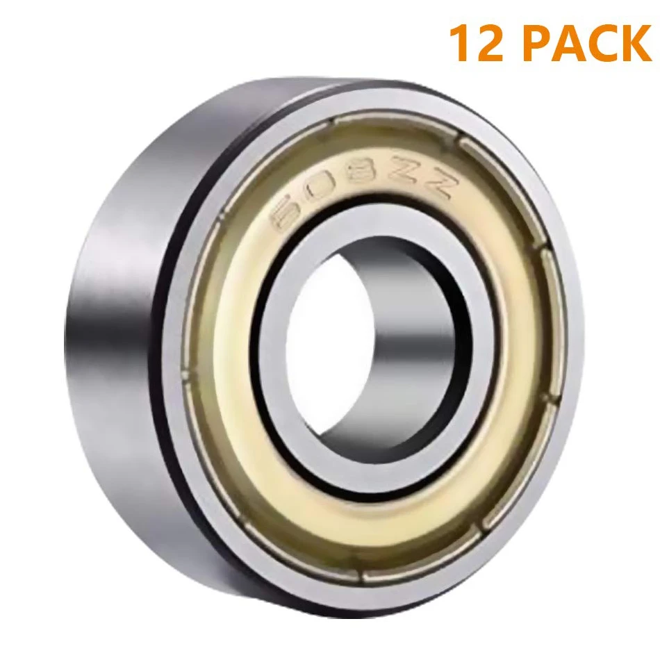 12pcs Double Shielded Miniature High-carbon Steel Single Row 608ZZ ABEC-1 Deep Groove Ball Bearing 8*22*7 8x22x7 MM 608 ZZ