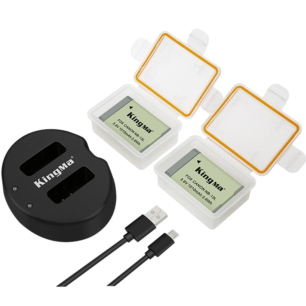 Kingma Nb-13L Batteria Con Il Caricatore Usb Doppio Per Canon Sx720Hs Sx620 Sx730 G7X2 G7X3 G5X G9X G9X2 G1X3 G1 Mark Iii Nb13L Batteria