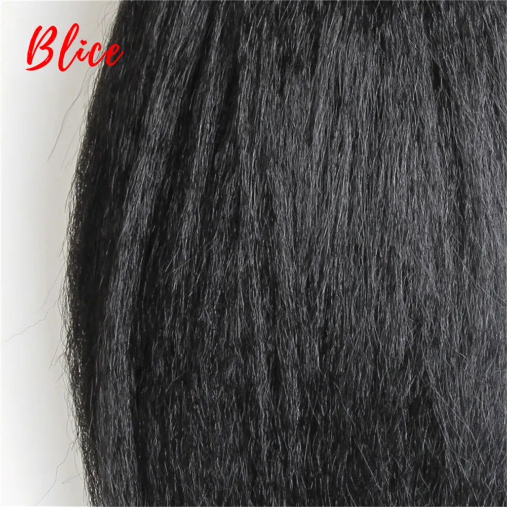 Blice Synthetic Hair Extensions hair extensions Kinky Straight Weaving 12-30Inch Natural Black Hair Bundles For Women All Color Available 1Pcs