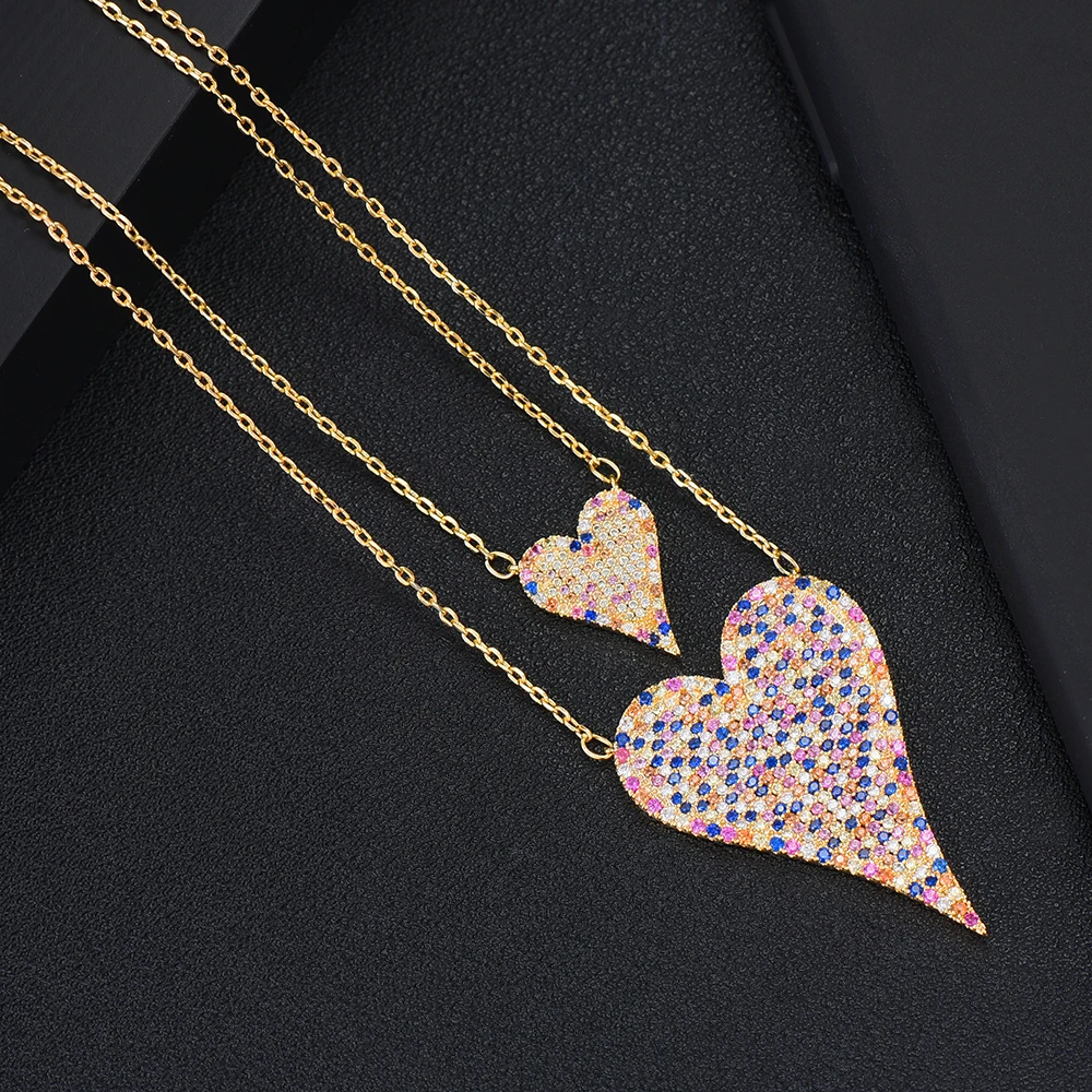 Soramoore New Valentine's Day Gift 2pcs Necklace Heart Stackable Dainty Initial Chokers Necklaces for women girlfriend Women