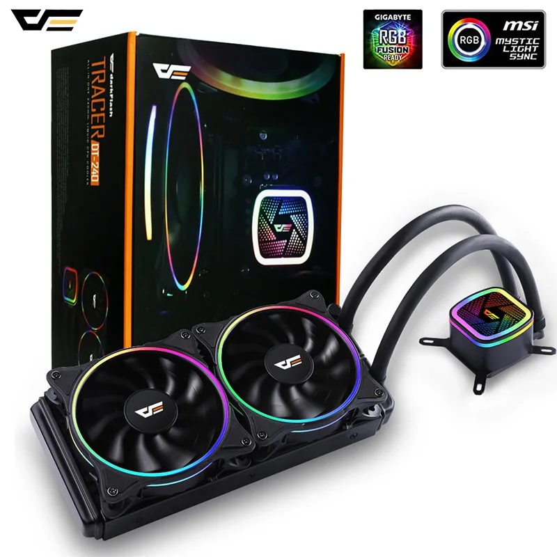 Online Aigo CPU enfriador de agua de refrigeración de computadora 120mm Fan CPU enfriador de agua del radiador libre térmica grasa, CPU de refrigeración para LGA 2011 1151 AM4