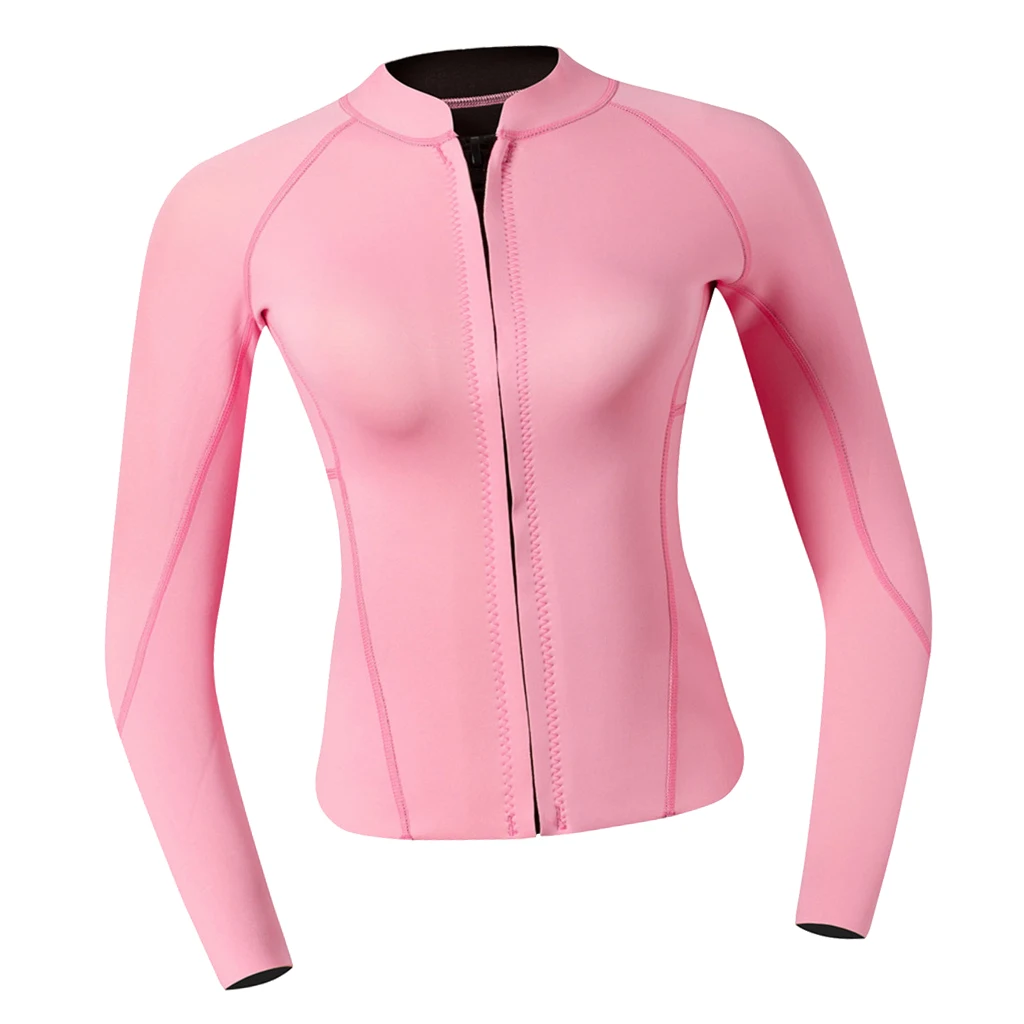 Premium 2mm Neoprene Women Wetsuit Front Zipper For Scuba Diving Swimming Top Pink Women Wetsuit