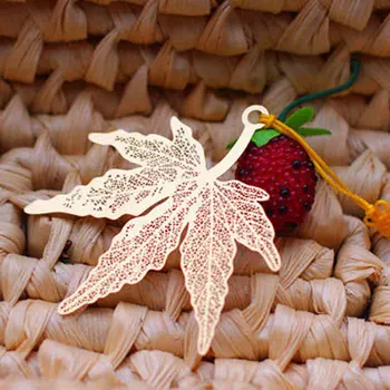 

Student Cute Metal Golden Book marker Vintage Mulberry Maple Leaf Bookmarks for Books School Supplies