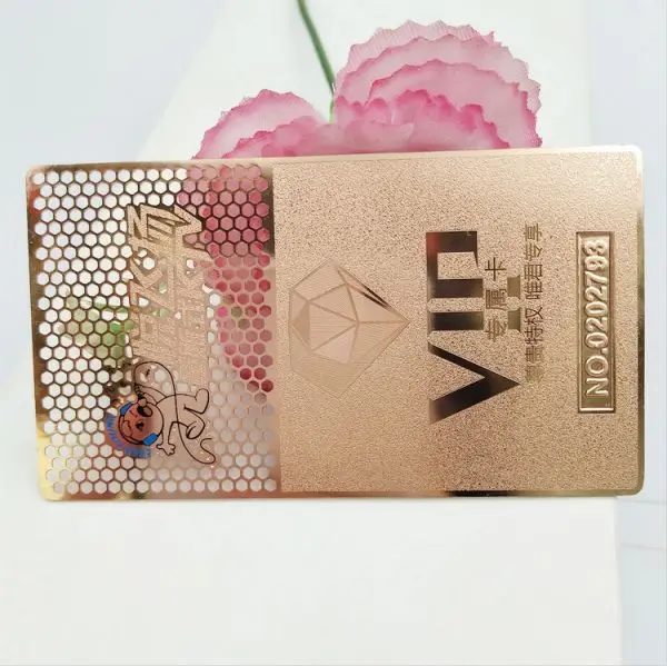 

(100pcs/lot)Custom metal color plated/ grinder metal vip membership card