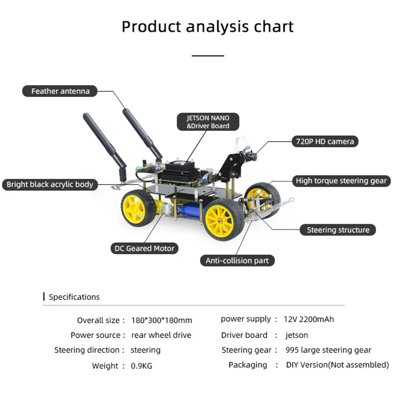 

Jetson Nano Programmable Educational kit AI smart Robot Smart Car