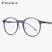 Ацетатная оптическая оправа для очков, женские ретро круглые очки по рецепту, круглые очки для близорукости, мужские очки без винтов 1619