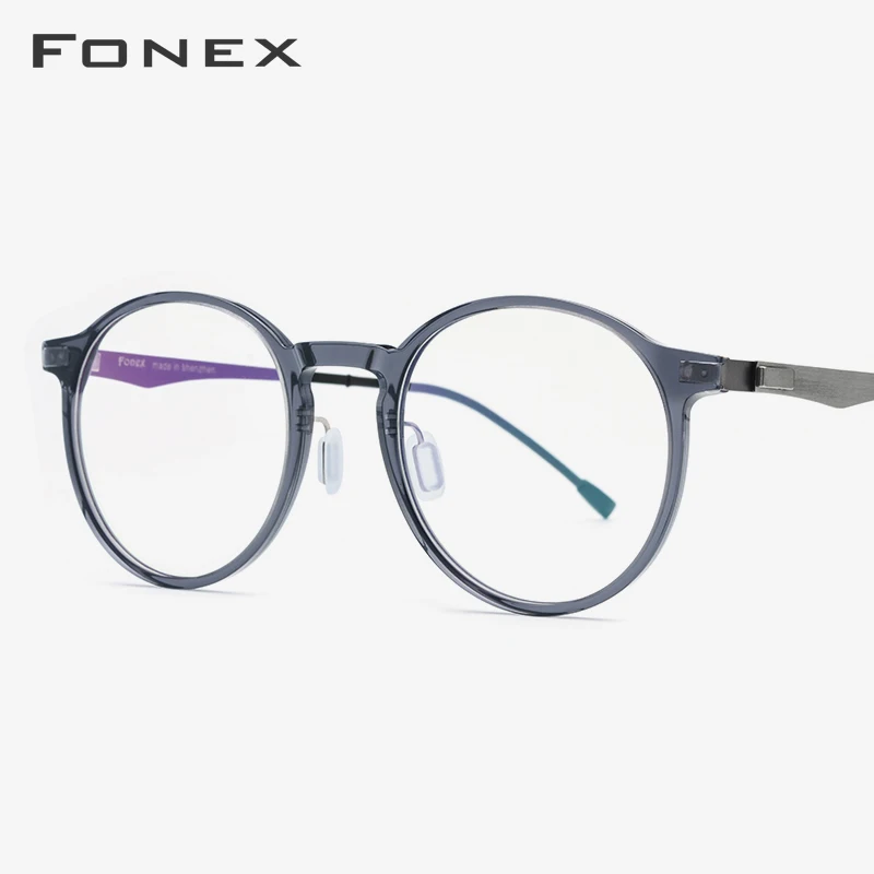 

Acetate Optical Eyeglasses Frame Women Retro Round Prescription Glasses 2019 Circle Myopia Spectacles Men Screwless Eyewear 1619