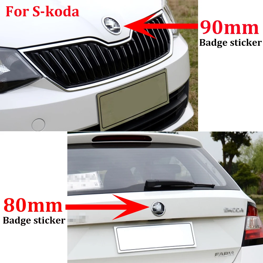 Внешний логотип Skoda Fabia 1 2 Octavia A7 RS Superb Rapid Yeti Karoq Vision 80/90 мм значок на переднюю капот