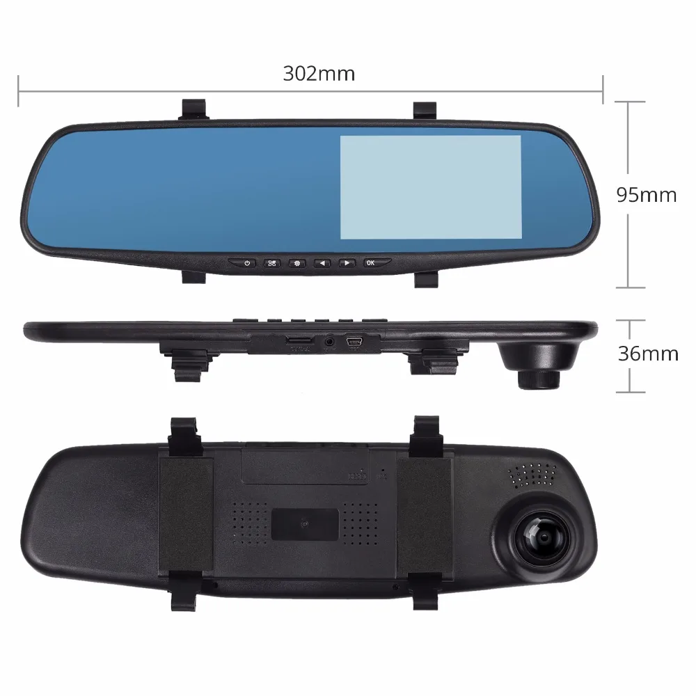 AUTOUTLET 4,3 ''HD 1080P фронтальная камера 720p 8 камера заднего вида со светодиодной подсветкой с 32GB TF высокоскоростная Запись вождения