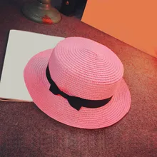 Соломенная Панама, женская летняя пляжная шляпа с широкими полями и бантом, Солнцезащитная уличная шляпа для путешествий, шапка SAL99