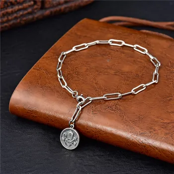 

Korean version 100% sterling silver S925 Thai silver cross pendant ladies bracelet prata925 fashion jewelry