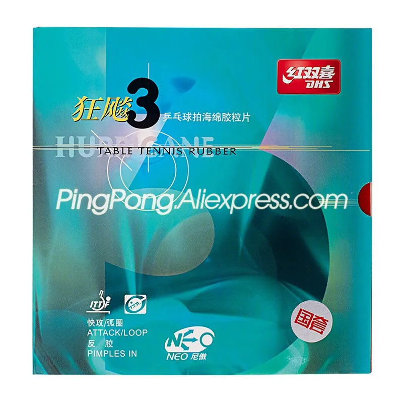 DHS Hurricane 3 National NEO Table Tennis Rubber Orange Sponge for Pro