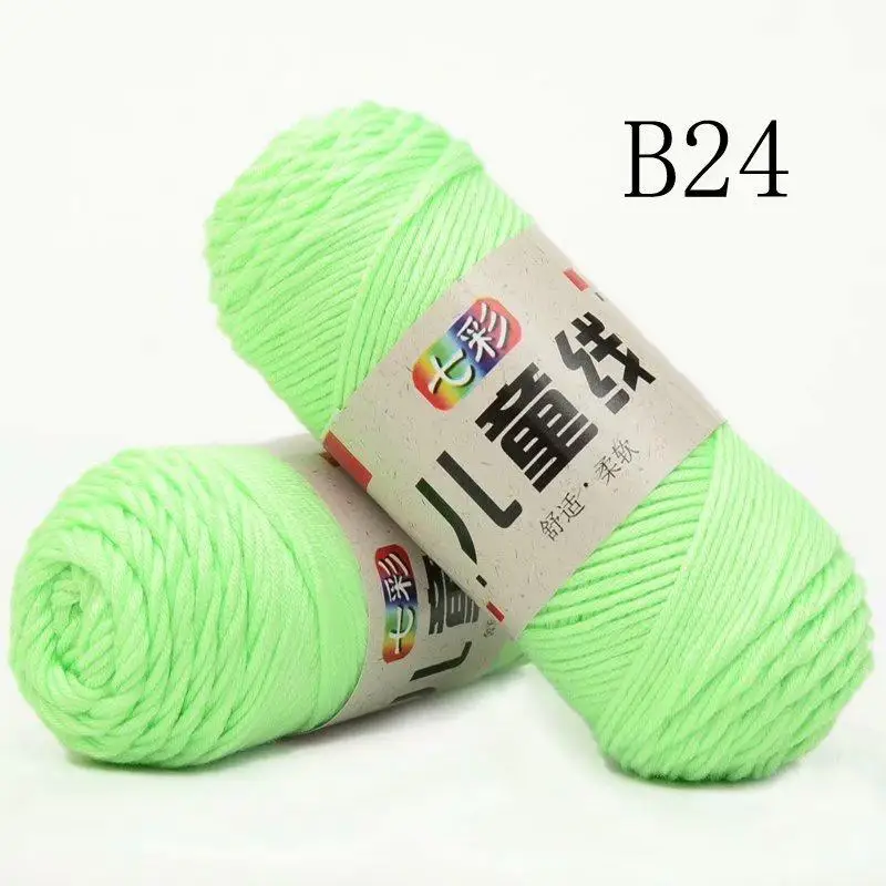 Fluorescent green 50 г ручной работы, хлопчатобумажная пряжа, мягкая пряжа, детский теплый свитер ручной вязки, диванная подушка, шарф, аксессуары для одежды DIY - Цвет: Fluorescent green