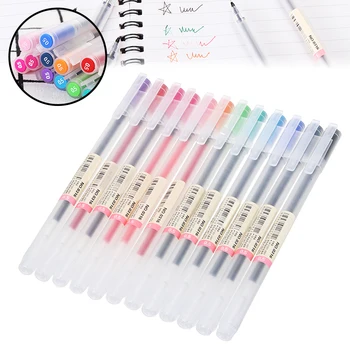 

0.5mm Ink Simple Style Note Marker Pen Colorful 12 Colors Gel Pen Set With Box School Office Supply Smooth Writing Stationery