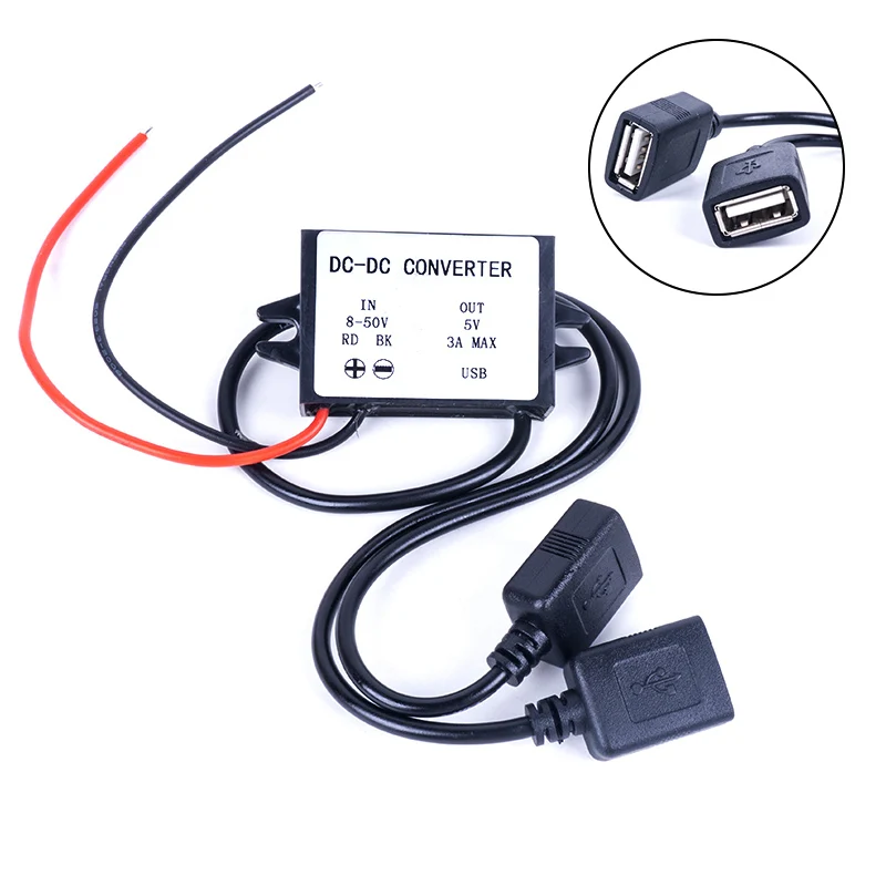 12V 24V 36V 48V(8 V-с алюминиевой крышкой, 50В) до 5V 3A микро мини-usb DC преобразователь понижающий Напряжение регулятор постоянного тока Мощность конвертер для автомобилей