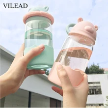 VILEAD 340 мл милый медведь стекло с веревкой портативная Высокая боросиликатная Мужская Женская бутылка для студентов термостойкая анти-скальдинг чашка