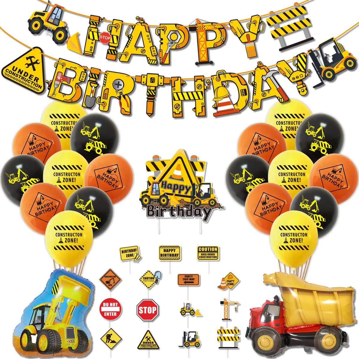 Construction Vehicle Party Decorations Excavator Inflatable Balloons