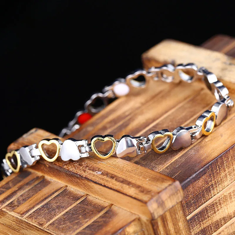 DoreenBeads Fashion Rainso Healthy Energy Bracelet Hearted design Health Care Magnetic Gold Hand Chain For Men | Украшения и