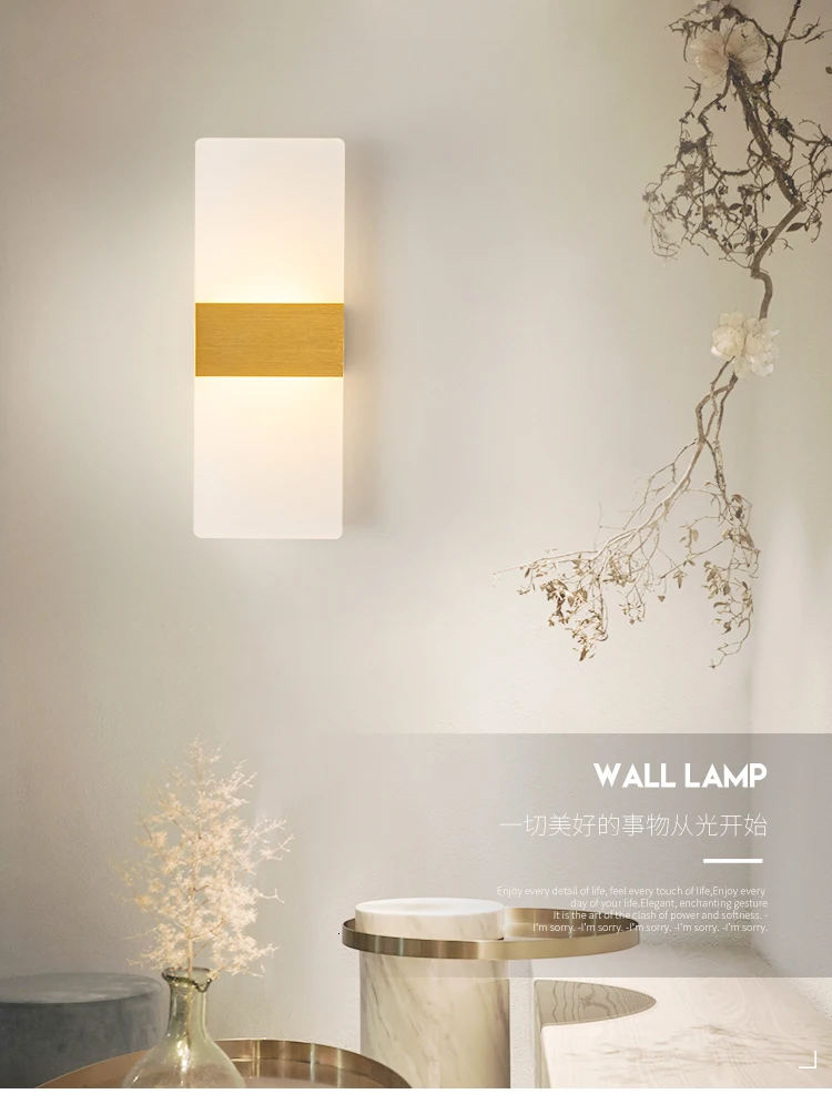 Modern indoor crystal lampshade Golden Wall lamps American minimalist Sconce bedroom corridor living room wall Light decoration