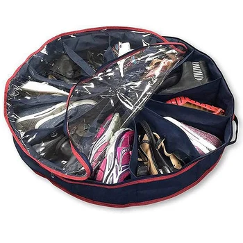 

12 Pairs Shoes Round Storage Organizer Holder Multifunction Clear Visible Container Under Bed Closet Box Bag