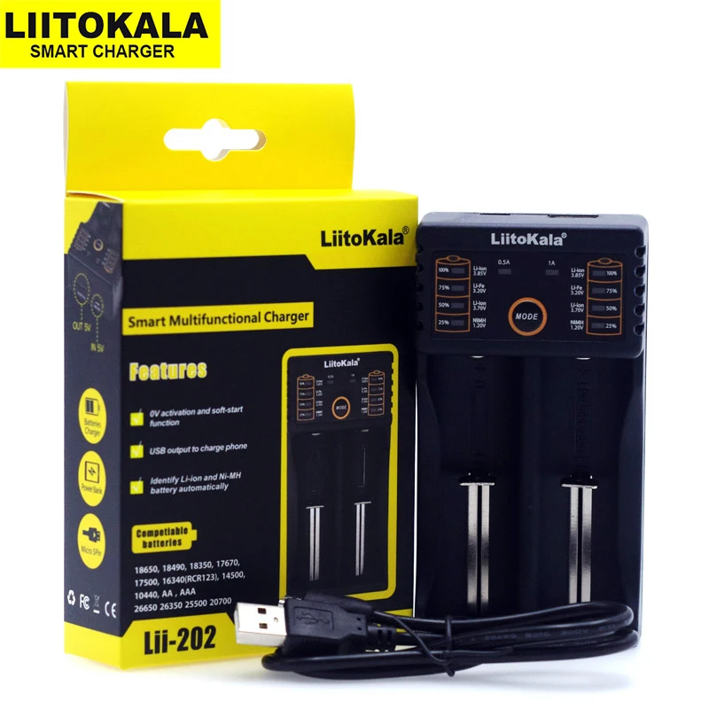 LiitoKala Lii-PD4 Lii-PD2 Lii-402 Lii202 LiiM4S 18650 Charger Universal Smart Charger for 26650 18650 21700 18500 AA AAA battery