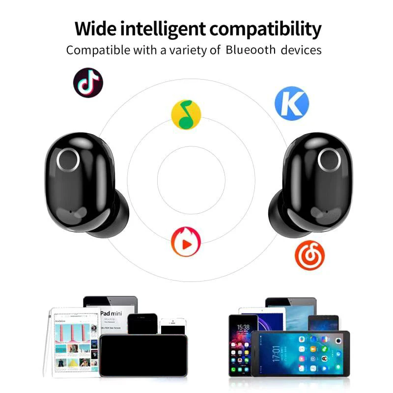Bluetooth Earphone Wireless Bluetooth Headset TWS Noise Reduction Wireless Bluetooth Headset for Apple Android