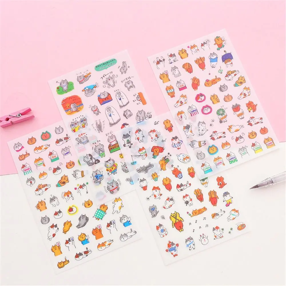 6 листов/упаковка мультфильм кошки ПВХ наклейки Kawaii канцелярские наклейки для скрапбукинга сделай сам