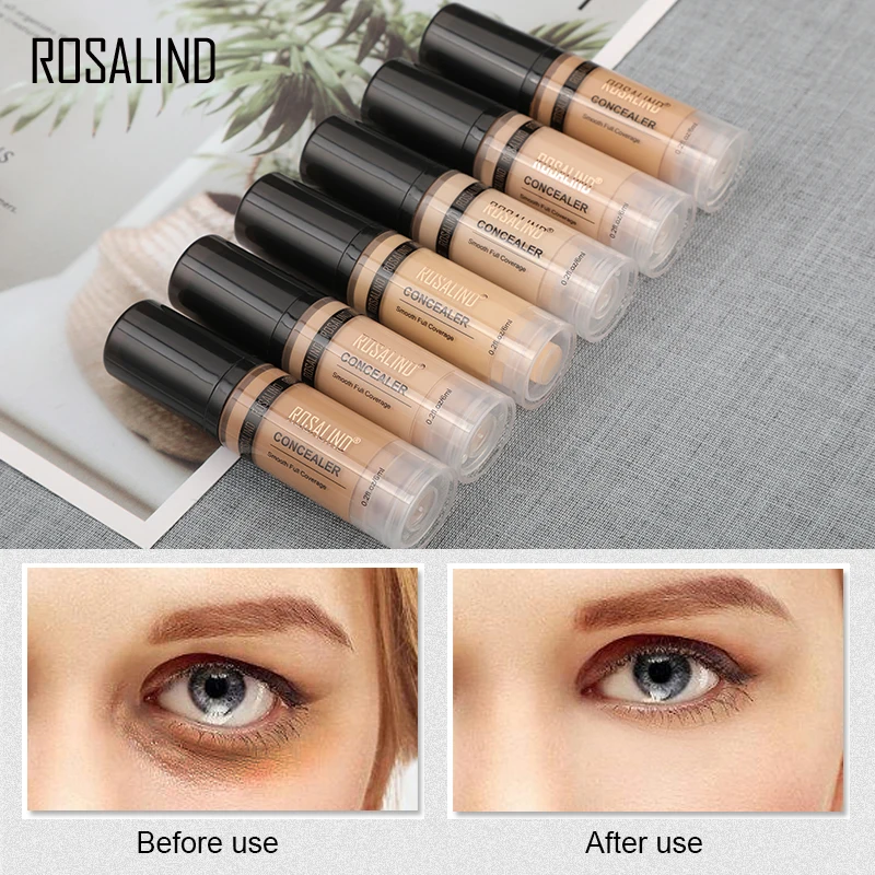 

ROSALIND 6 Color 6ml Face Concealer Contour Corrector Facial Full Coverage Flaws Dark Circles Lasting Base Makeup TSLM1