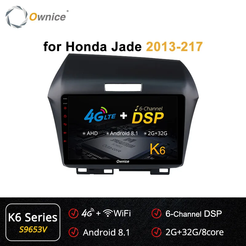 S9653 K6 Series Ownice K3 K5 K6 2DIN " Восьмиядерный Android 9,0 360 панорама DSP 4G Автомобильный dvd-плеер для Honda Jade 2013- Радио Стерео gps Navi - Цвет: S9653 K6 Series