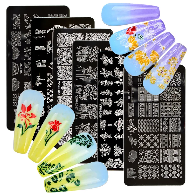 Manicure Rectangular Printing Plate Nail Polish Blue Film Steel Plate Printing Transfer Printing DIY Seal Stamp Plate Tool Nails