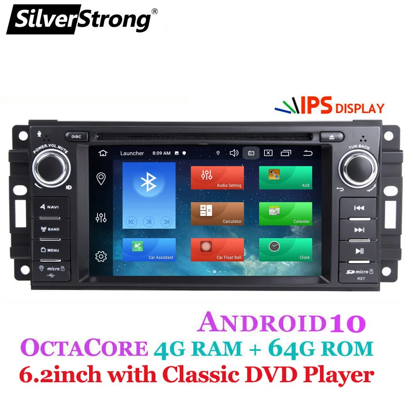 SilverStrong 8Core 4G + 64G Android 10 автомобильный DVD плеер для Jeep Cherokee 2009 2008 2010 Wrangler стерео Dodge
