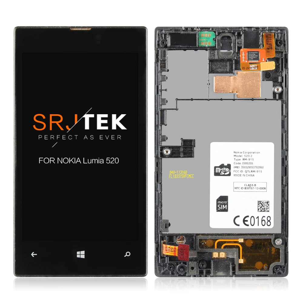Сенсорный жк экран для NOKIA lumia 520 4 дюйма сменные детали 520|Экраны мобильных