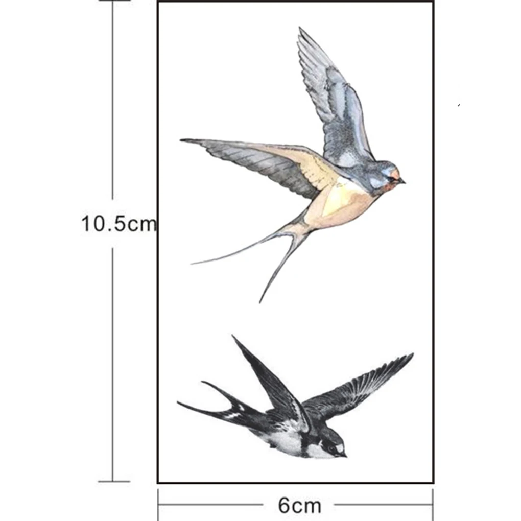 Fly swallots Birds Design Body Art Tattoo Girl для мужчин и женщин на руку ногу запястье временная
