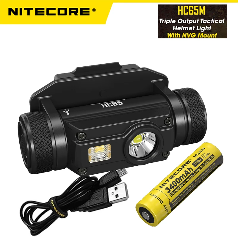 Тактический Головной фонарь NITECORE HC65M с тройным выходом 1000 лм USB Перезаряжаемый