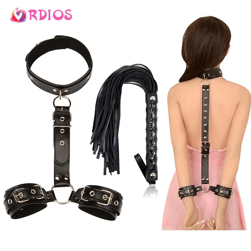 VRDIOS Erotic Sex Toys For Couples Woman Sexy BDSM Bondage Handcuffs Neck Collar Whip For Toys Slave Sex & Muzzles| - AliExpress