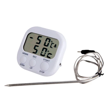 

Portable Lcd Food Thermometer -50~300 Degree Digital Cooking Kitchen Bbq Meat Temperature Meter And Alarm Timing Timer