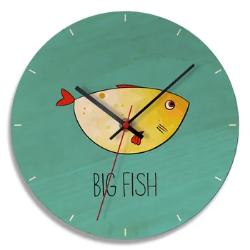 

Creative Wall Clock Non-Ticking Wooden Hanging Clocks Silent Circle Home Office Wood Decoration