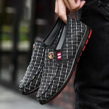 

man canvas Summer Shoes Men Flats Slip On Male Loafers Driving Moccasins Homme Men Casual Shoes Fashion Dress Wedding Footwear