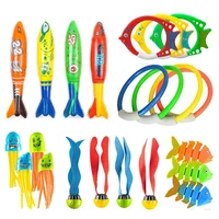 Summer Diving Toys Torpedos Bandits Stringed Octopus Diving Fish Ring Swimming Pool Water Games Training Gift Set Toys For kids 1