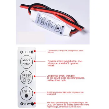 

5pcs Inline Mini LED Dimmer Controller DC12V Smart Dimmer Light Switches for Dimmable LED Wall Switches