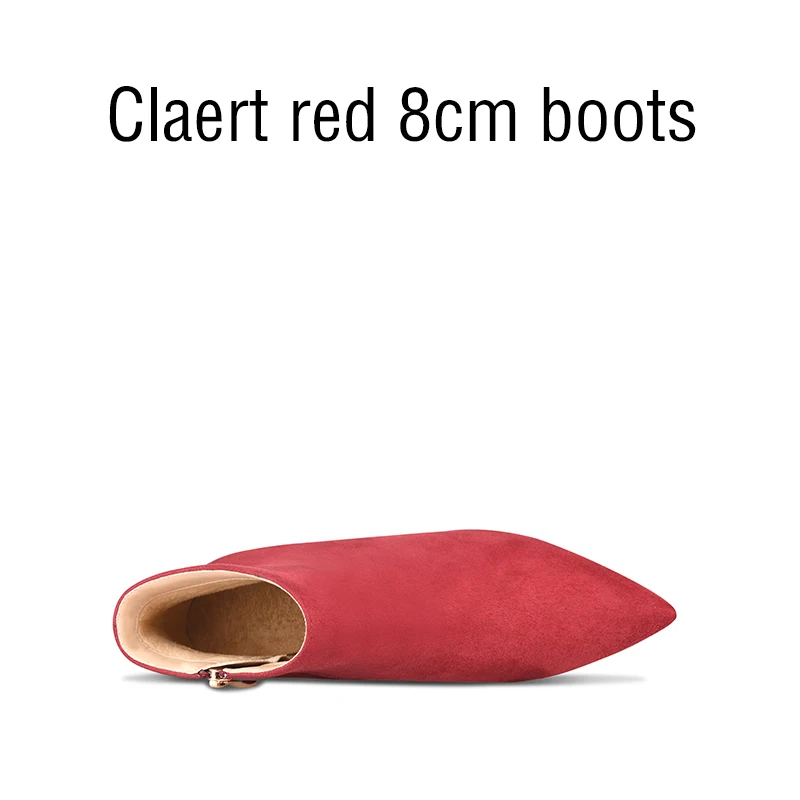 claert 8cm heel GOXEOU/Новинка года; модные женские ботинки; короткие ботинки; ботильоны; осенние вечерние ботинки ручной работы на тонком высоком каблуке с острым носком; - Цвет: claert 8cm heel