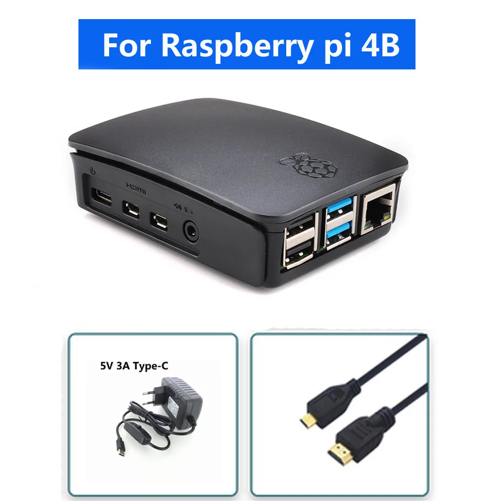 Raspberry PI 4 Модель B официальный чехол с SD картой памяти на 32 ГБ+ 5V 3A питания+ HDMI для Raspberry pi 4B - Цвет: Зеленый