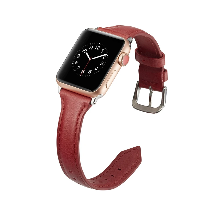

Strap for Apple watch band 44mm 40mm correa iwatch 5 4 3 42mm 38mm Narrow Thin slim leather belt bracelet Apple watch 4 5