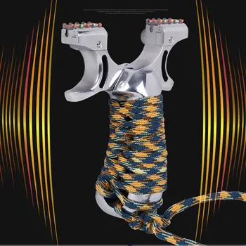 

Hunting slingshot flat rubber band slingshot stainless steel portable shooting compound bow outdoor shooting class slingshot
